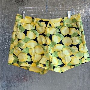 Ann Taylor Lemon Print Cotton Shorts